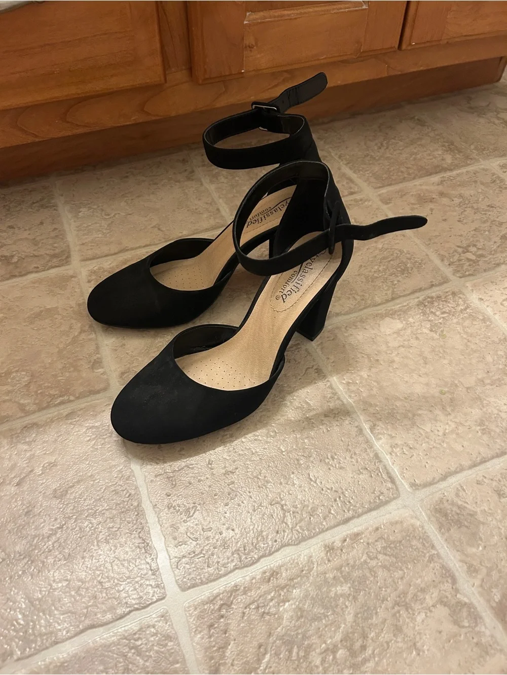 Cityclassified Ankle-Strap Block Heels - Black
